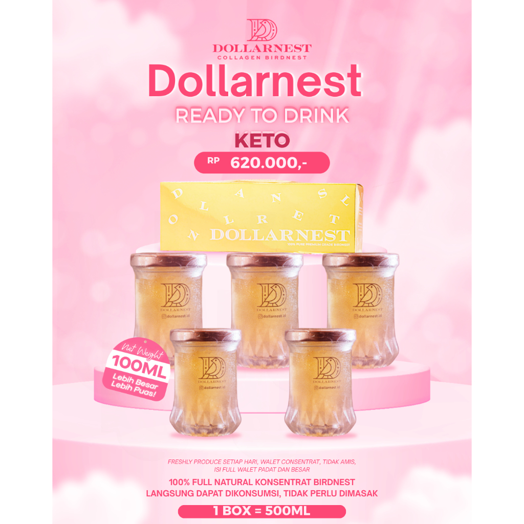Dollarnest Ready to Drink Diabetic Friendly - Minuman Sarang Burung Walet Birdnest No Sugar Siap Min