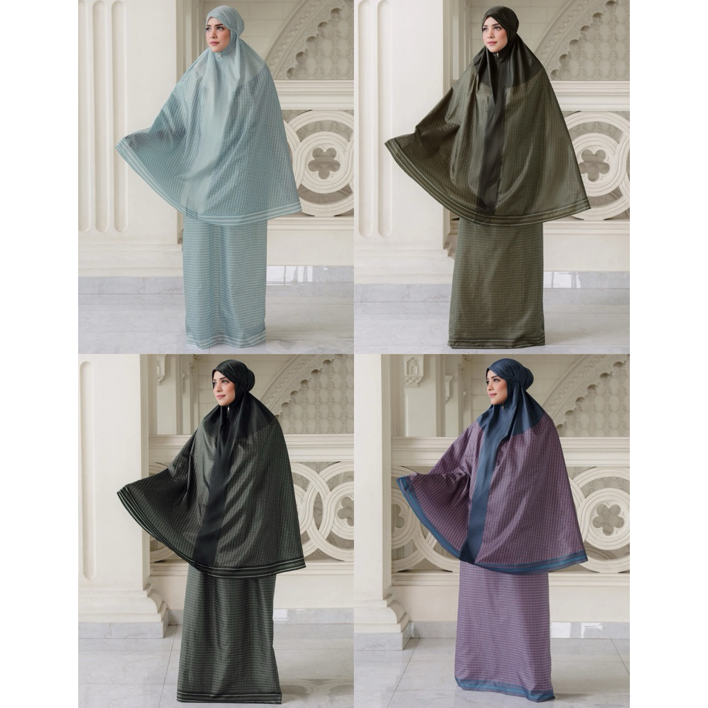 [baca deskripsi‼️] BUTTONSCARVES LINKA TWO TONE CAPSULE PRAYER ROBE MUKENA TRAVEL BUTTONSCARVES MONO