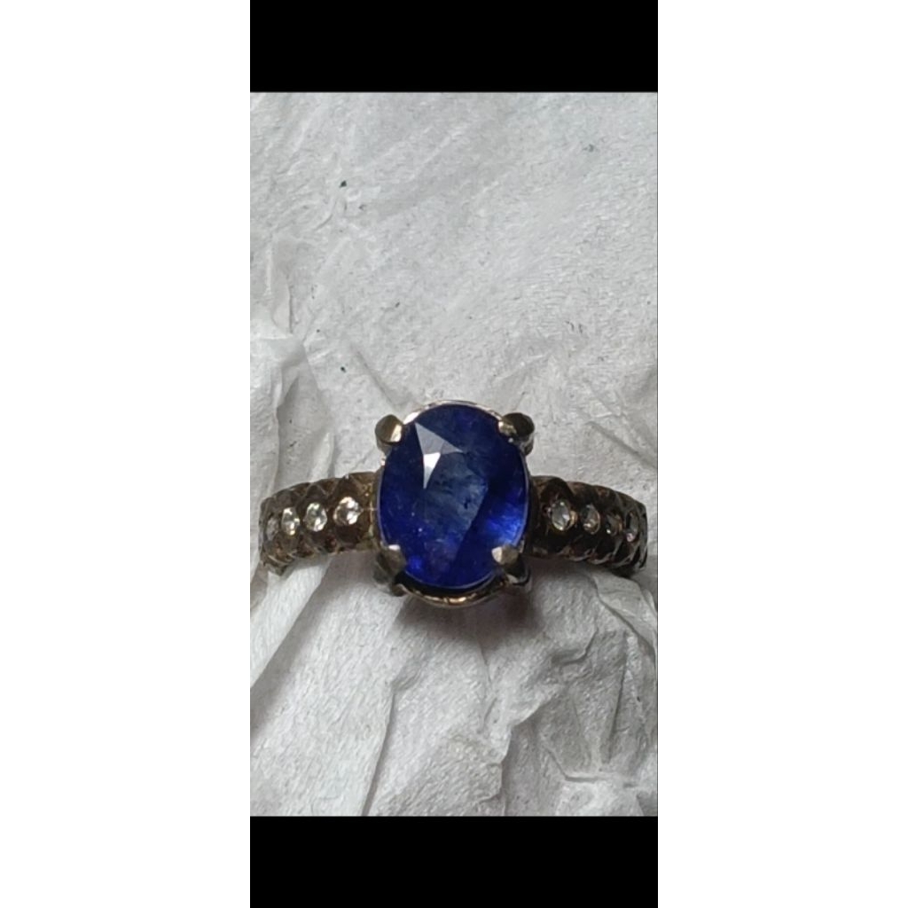 Natural blue sapphire ring perak cewek