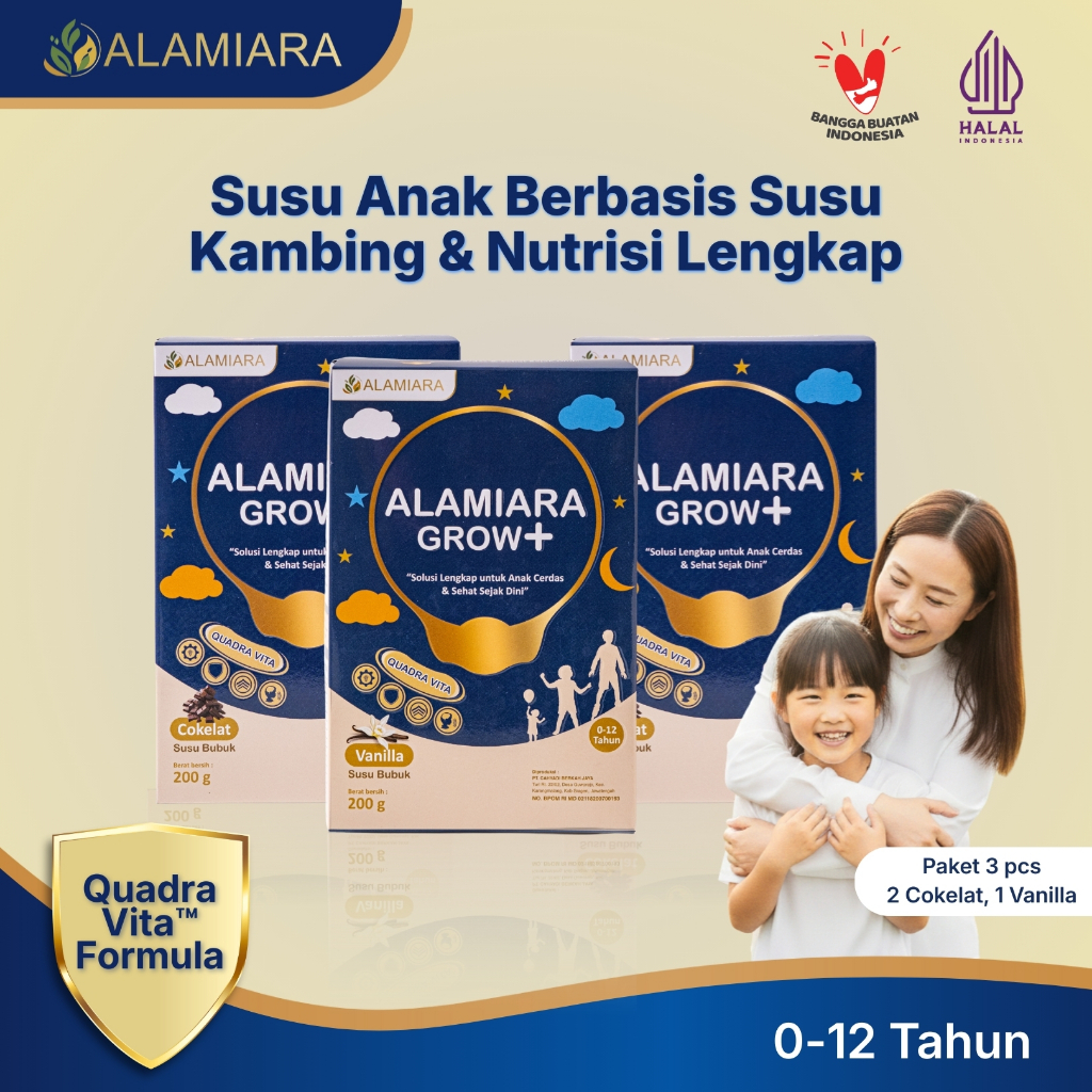 Alamiara Susu Anak untuk Fokus & Tumbuh Kembang | Nutrisi Otak & Pencernaan 0–12 Tahun COKLAT 2 VANI