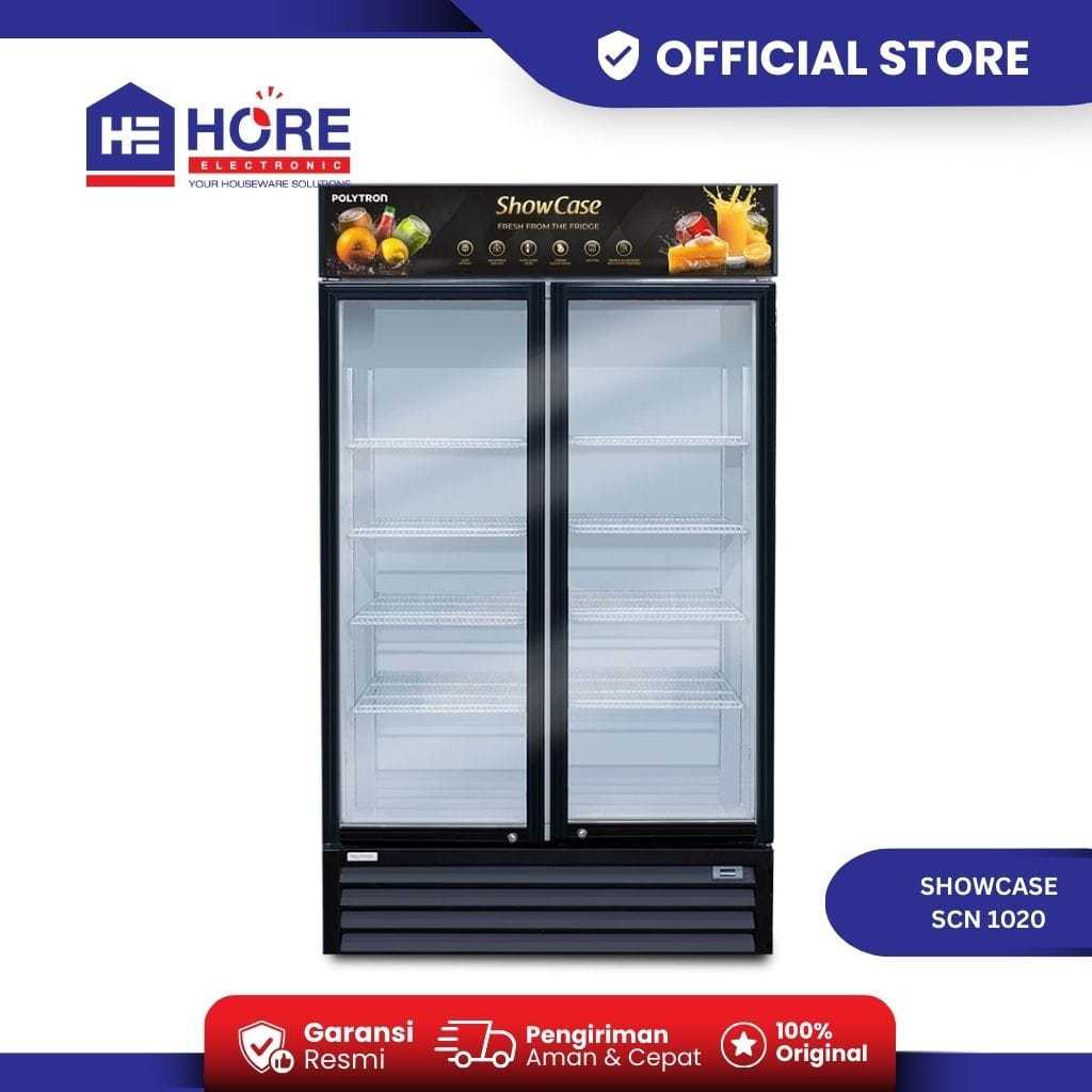 SHOWCASE POLYTRON SCN 1020 / POLYTRON SHOWCASE 2 PINTU DISPLAY COOLER SCN 1020 [1000 LITER]