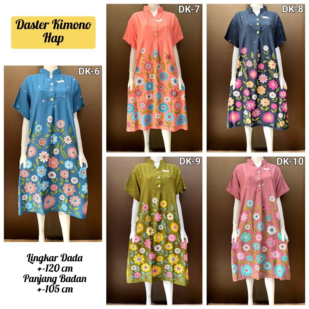 Daster HAP Kimono Busui Kerah Shanghai Premium Cantik Adem Viral Kekinian Kain Nyaman Baju Tidur Mot