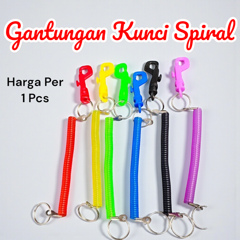 Gantungan Spiral Gantungan Kunci Motor Tali Spiral Karet atau Per Elastis