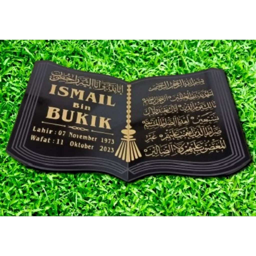 PAPAN BATU NISAN CIRI TANDA MAKAM NISAN MODLE BUKU