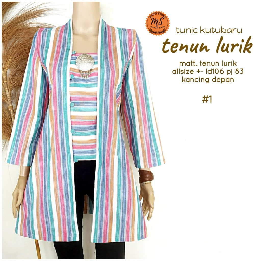 Tunik Kutubaru Tenun Lurik Premium