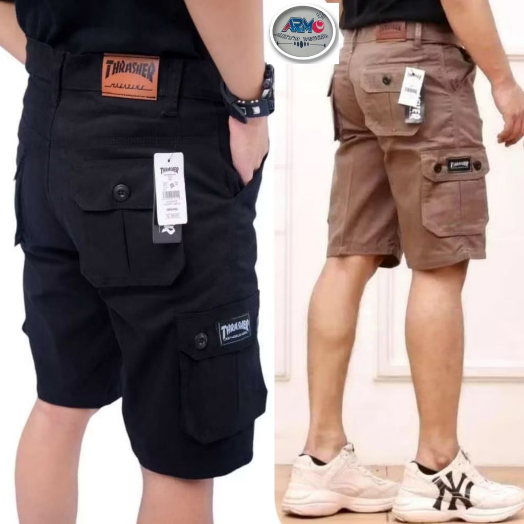 Celana Pria Cargo Pendek Korean Style Size 27-38 Jumbo Katun American Drill