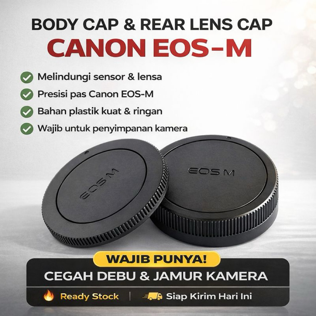 Body Cap & Lens Rear Cap Canon EF-M EOS M Original Copotan | Untuk M10 M100 M200 M2 M3 M5 M6 M50