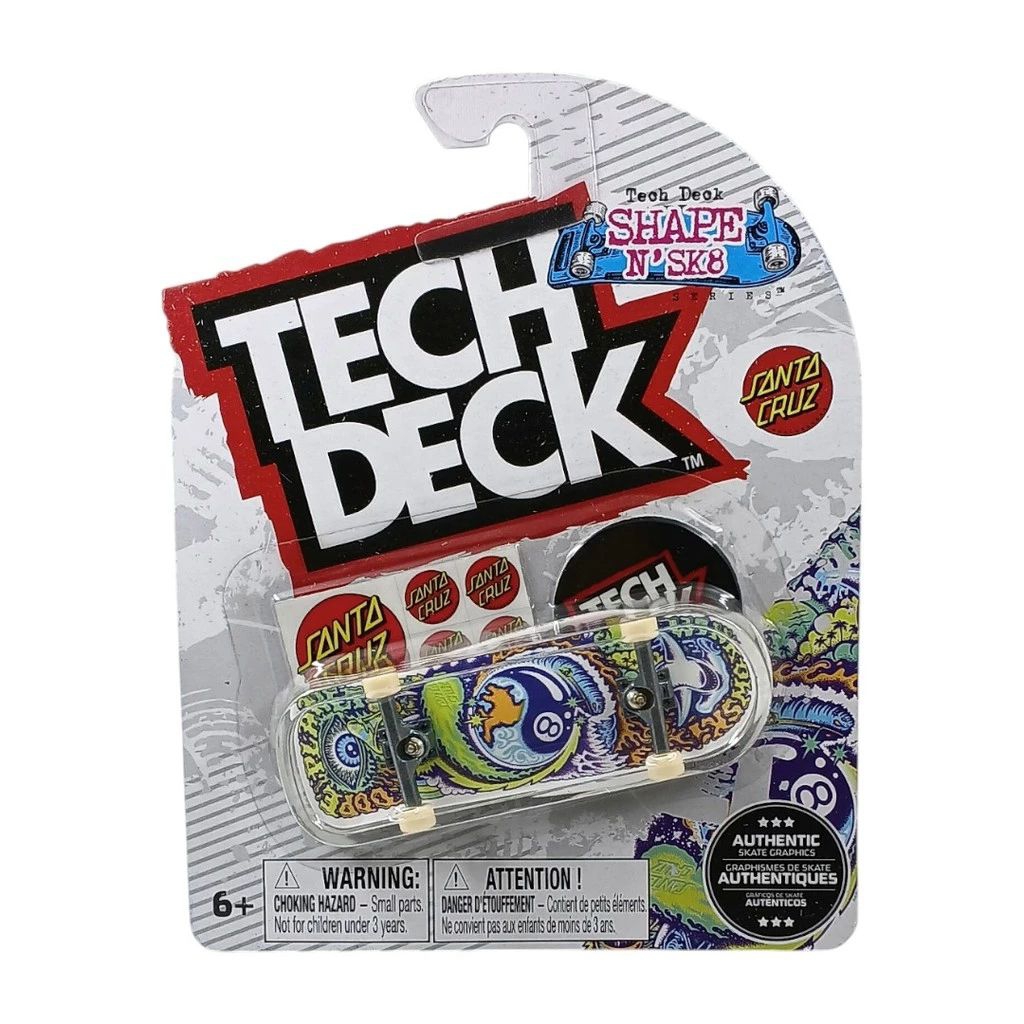 Tech Deck Shape N Sk8 Santa Cruz Dope Planet free sticker random