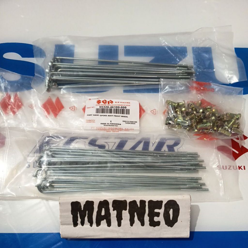 jari jari ruji roda velg pelek depan Suzuki satria 2 tak lumba shogun 110 shooter smash Titan smash 