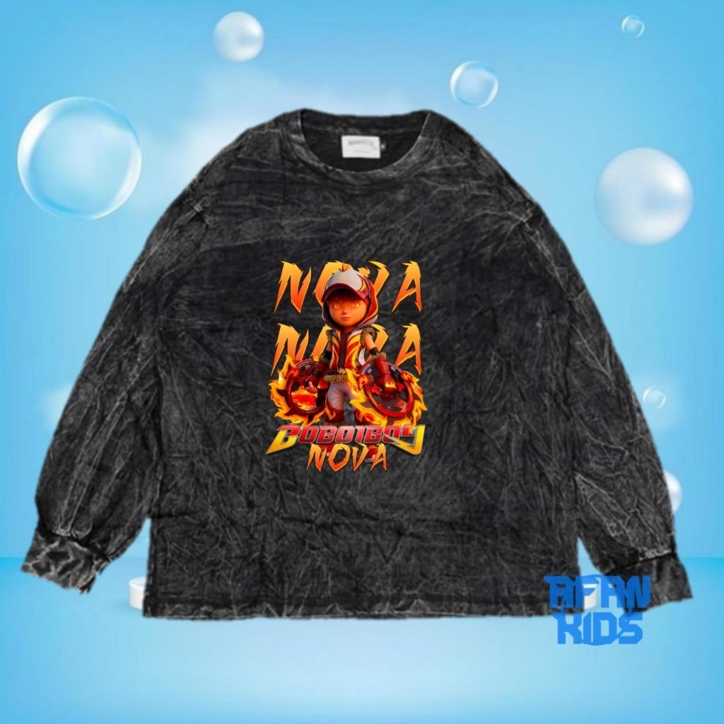 baju boboiboy nova kaos washed anak