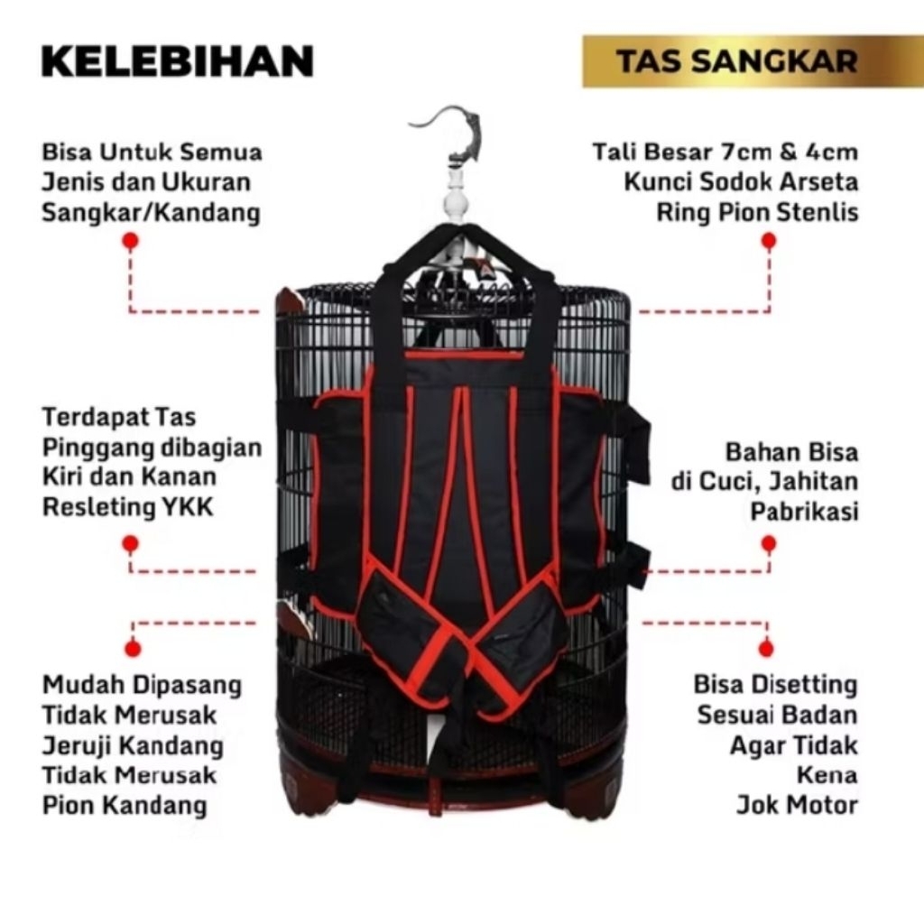 tas sangkar burung umi kasum reguler bisa semua kandang burung