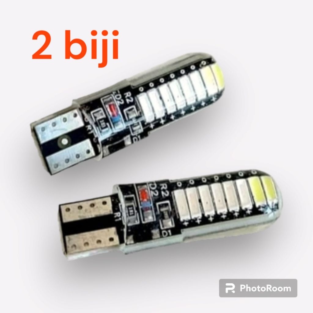 Lampu Senja LED T10 24 LED 12 Volt - Kedip Otomatis, Super Terang, Tahan Air