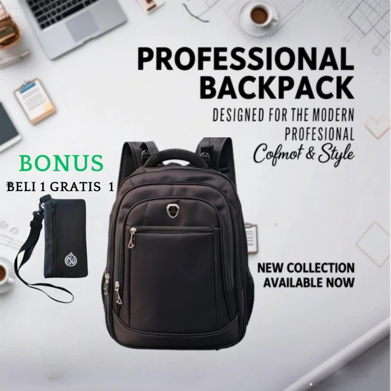 POLO ORI Tas Import P1770 Tas Ransel Pria USB Charger Backpack POLO Import