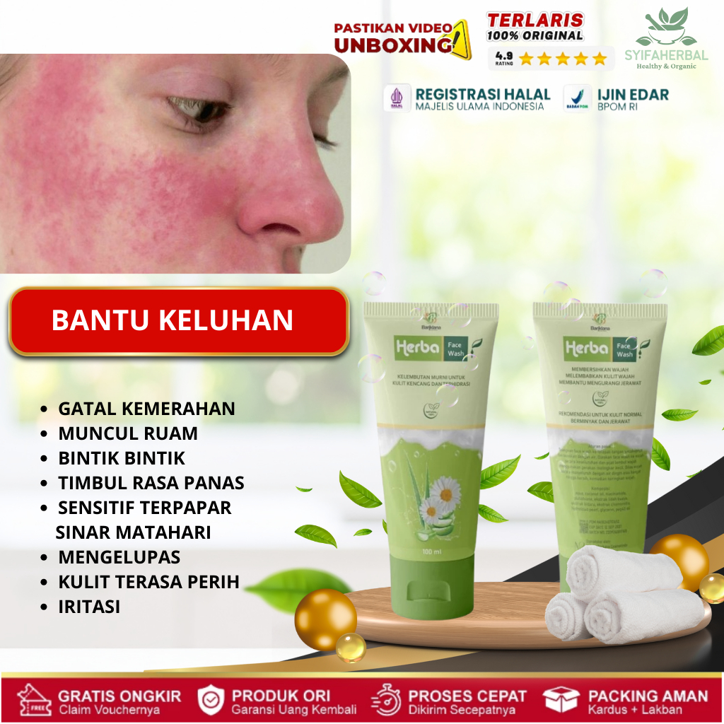 Facial Wash Bariklana Atasi Kulit Kemerahan, Wajah Terkena Sunburn, Kemerahan, Iritasi, Wajah Terasa