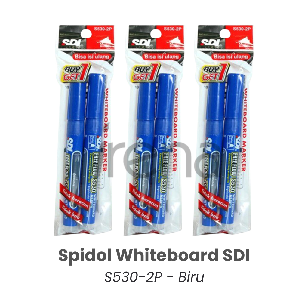 SDI Spidol Whiteboard S530-2P Warna Biru / Whiteboard Marker