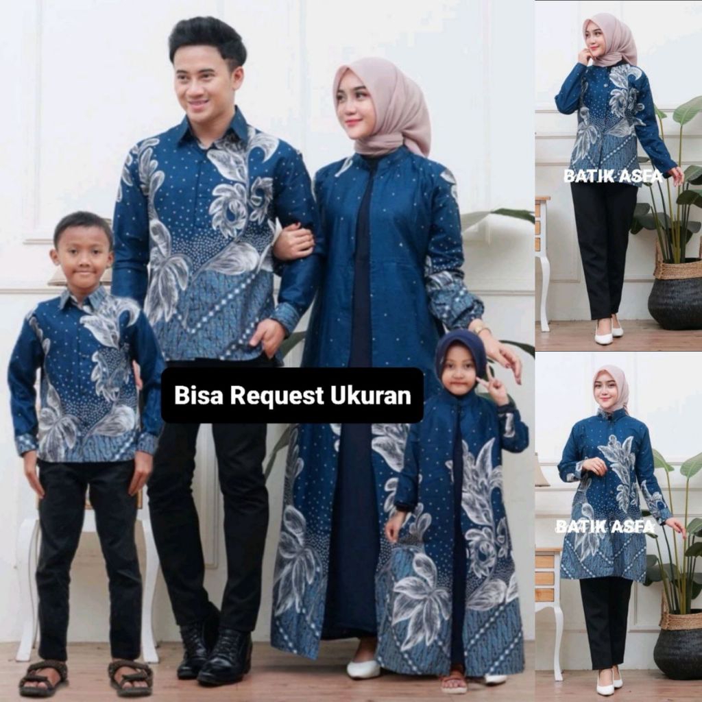 BAJU SERAGAM BATIK COUPLE GAMIS PASANGAN SARIMBIT KELUARGA CUSTOM ANAK BALITA REMAJA CEWEK COWOK / A