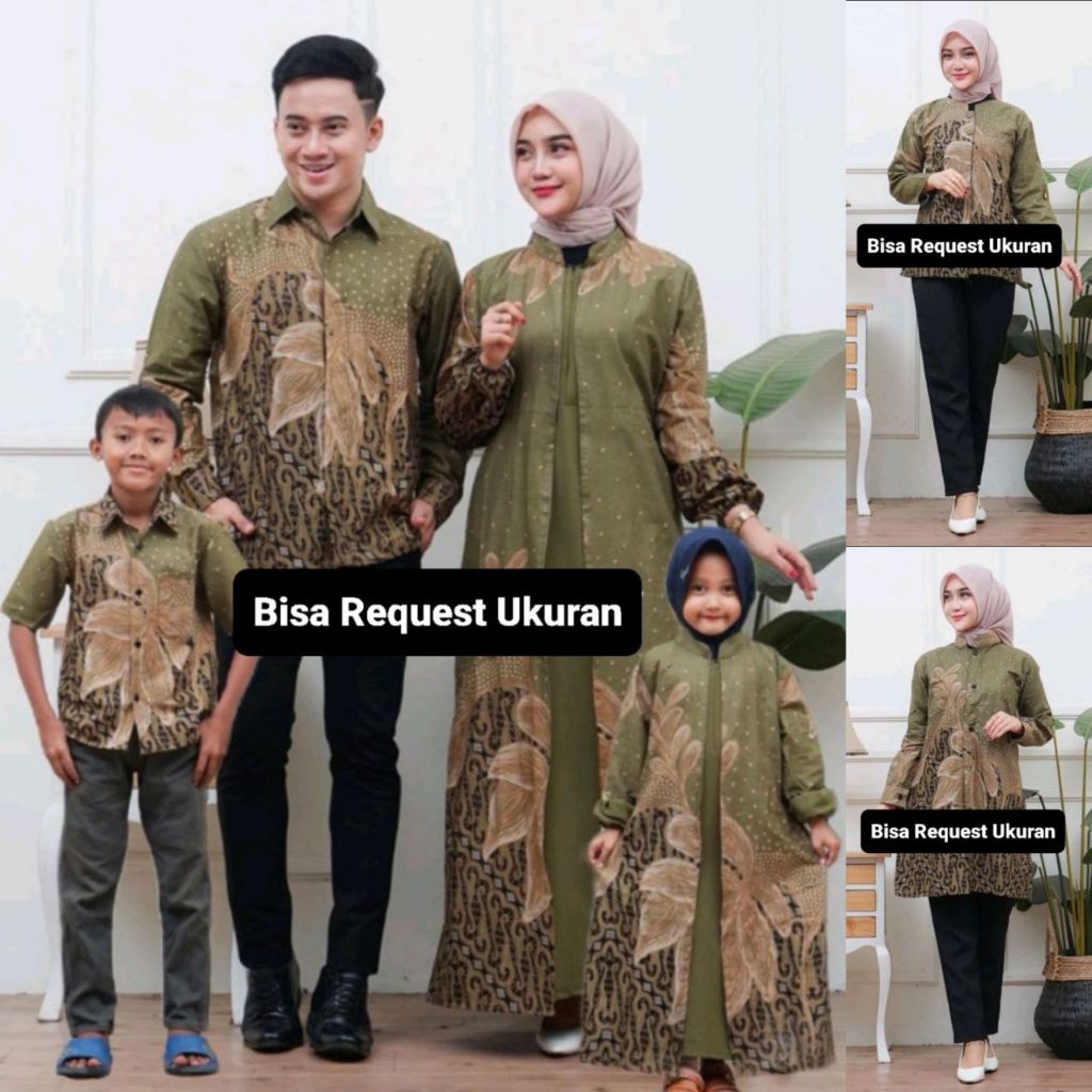 BAJU SERAGAM BATIK COUPLE GAMIS PASANGAN SARIMBIT KELUARGA CUSTOM ANAK BALITA REMAJA CEWEK COWOK / A