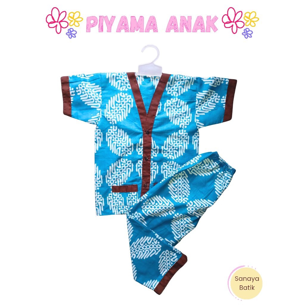 Baju Tidur Cowok Cewek Anak Usia 4-5 Tahun Motif Random Bahan Katun