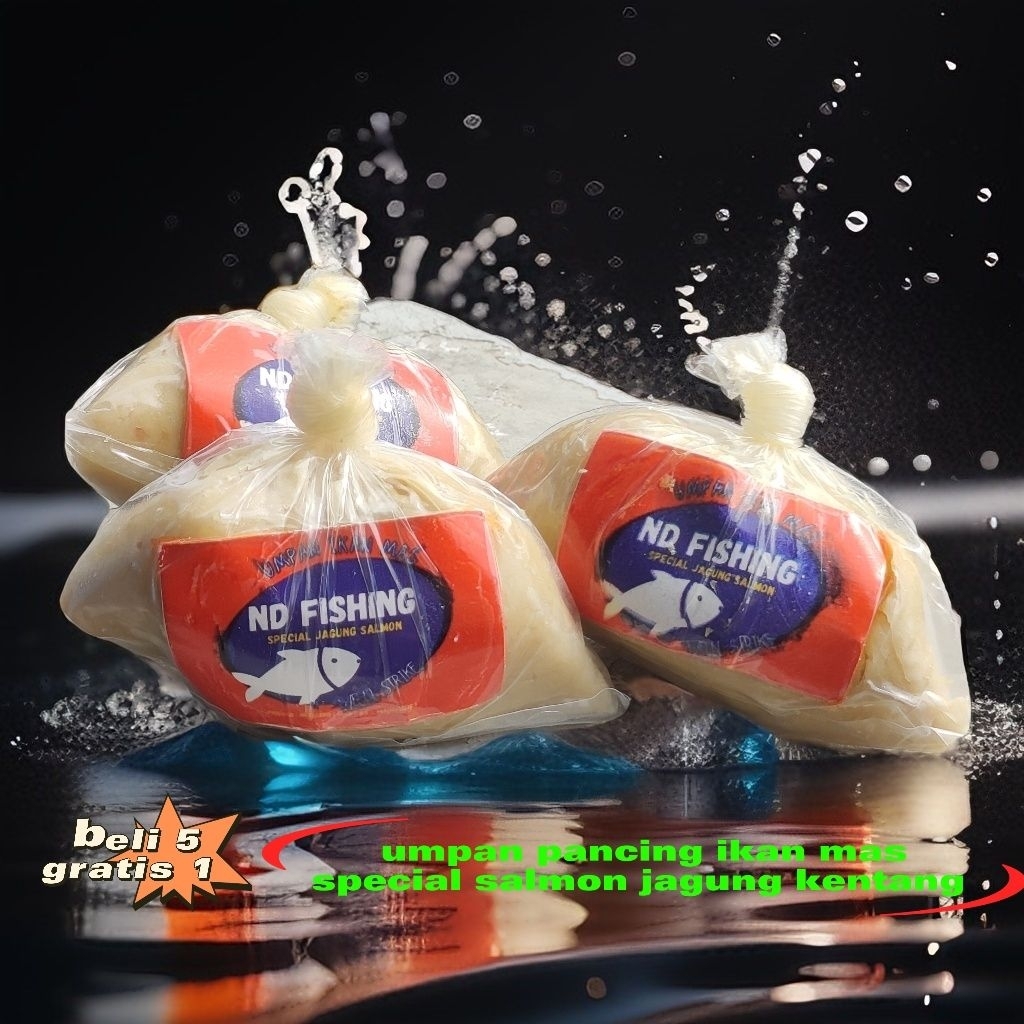 Beli 5 gratis 1 - Umpan mancing ikan mas khas bandung - salmon kerapu jagung 70gram