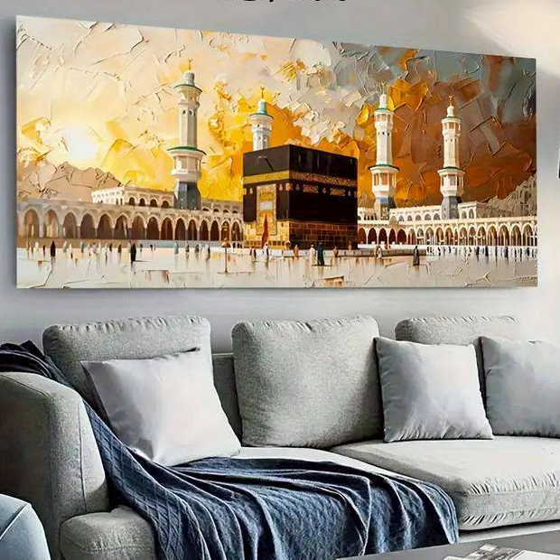 Poster Kanvas Printing Ka'bah Mekkah Madinah Hiasan Dinding