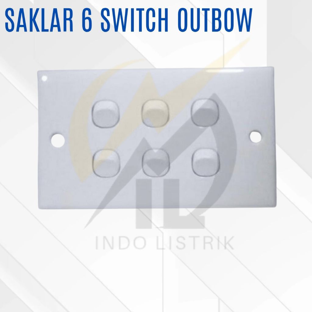 Saklar Schneider/Clipsal 6 Gang Switch Outbow / Saklar 6 Gang Switch 6 tombol Schneider/Clipsal