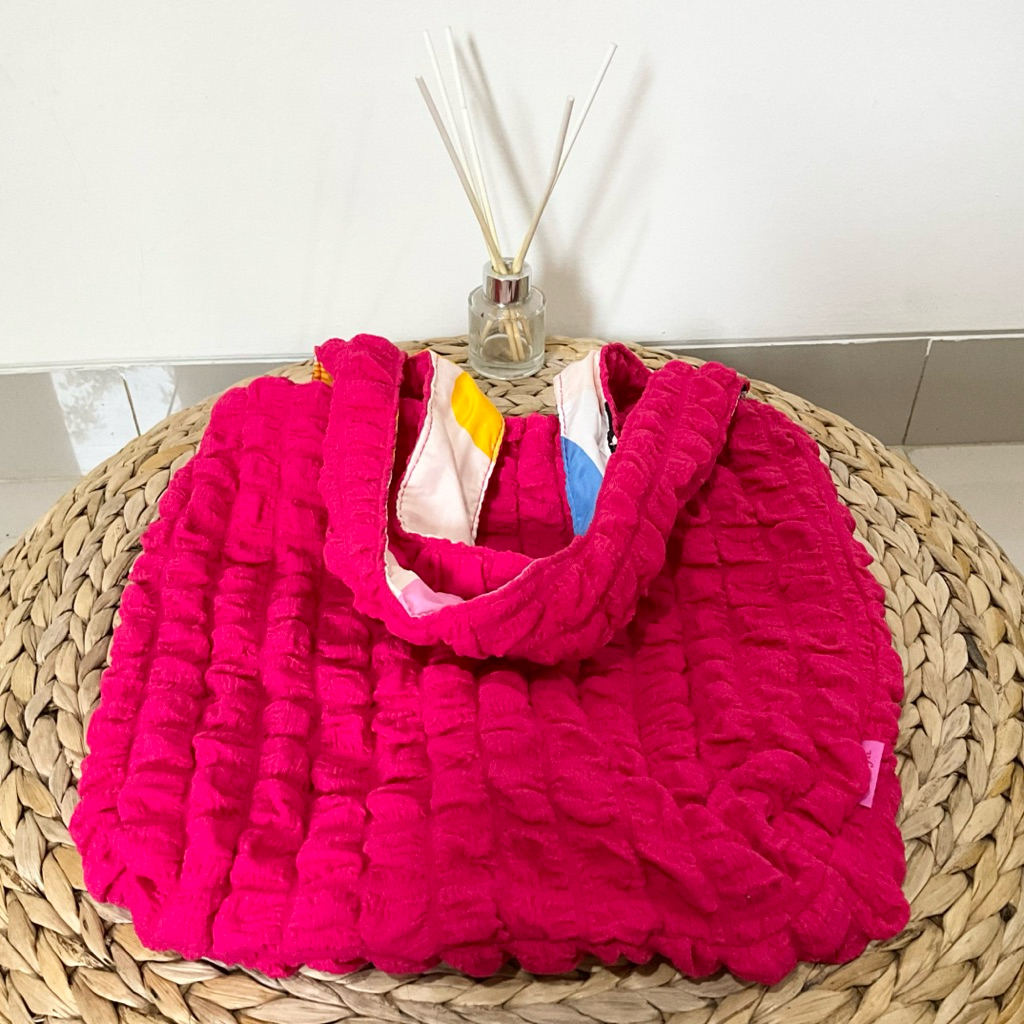 Canvas Multicolor Tas Jinjing Tote Bag Branded Original Benefit / Kylie Cosmetics / Nars / Moonshot 