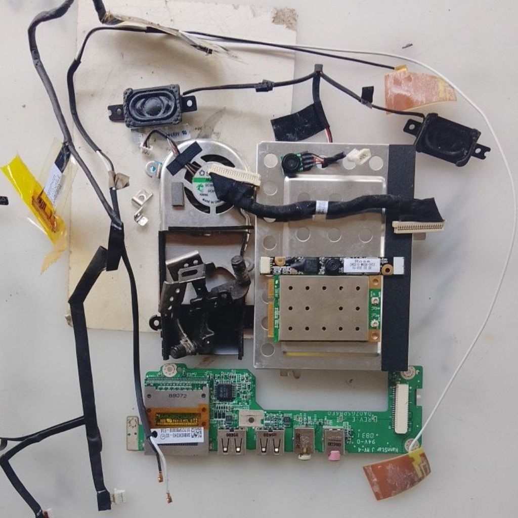 Part Laptop Acer Aspire one series 2G5 wi-fi card, webcam, speaker, board USB audio, bracket hardisk