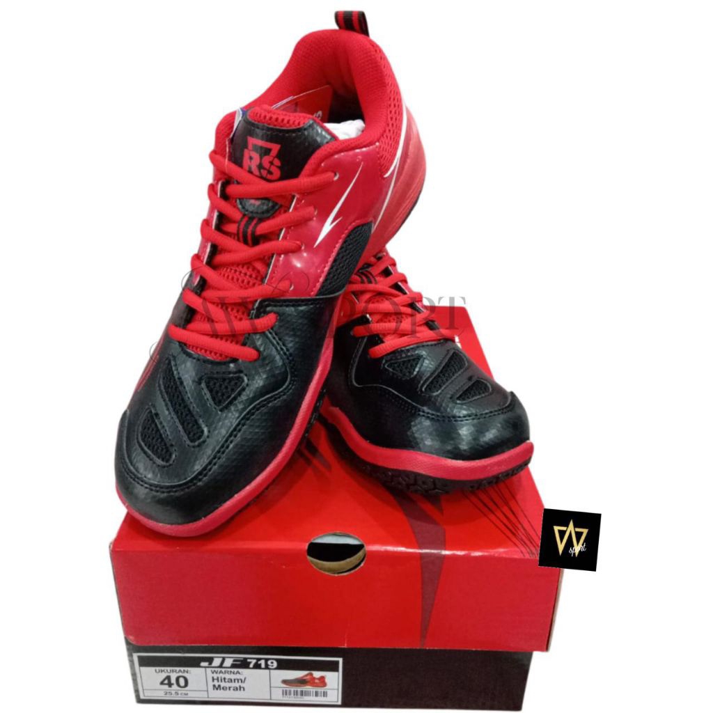 Sepatu Badminton RS JF 719 Hitam /Merah Original