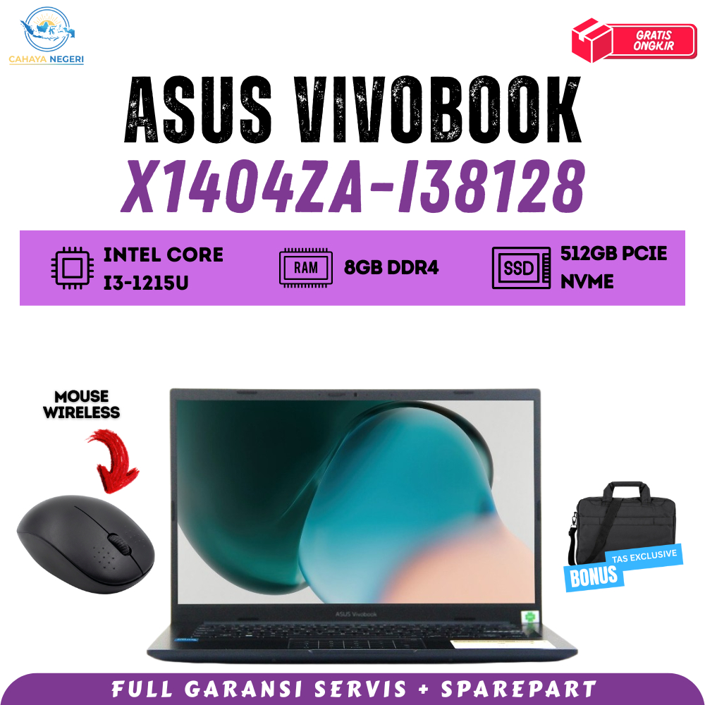 PROMO LAPTOP Asus VivoBook X1404ZA-I38128 Intel CORE i3 GEN 12 RAM 8GB SSD 512GB Win 11 ORI FULL HD 
