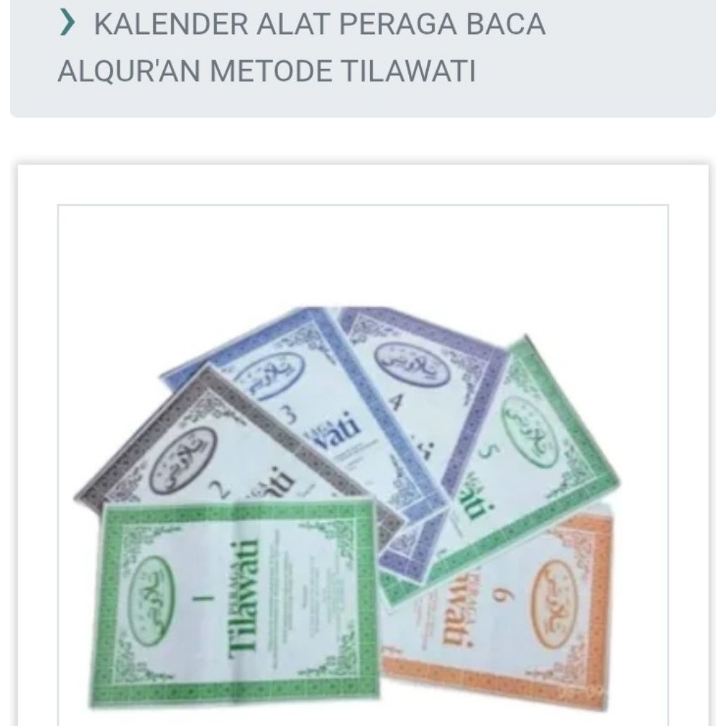 peraga Tilawati jilid 1 sampei 6 & peraga paud