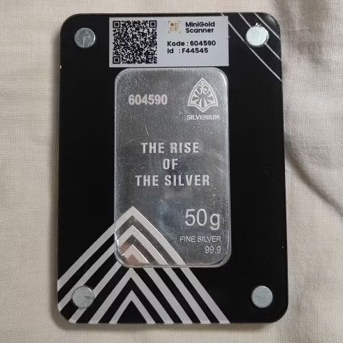 (READY STOCK) Perak Batangan Silverium 50 Gram Murni 99.9%