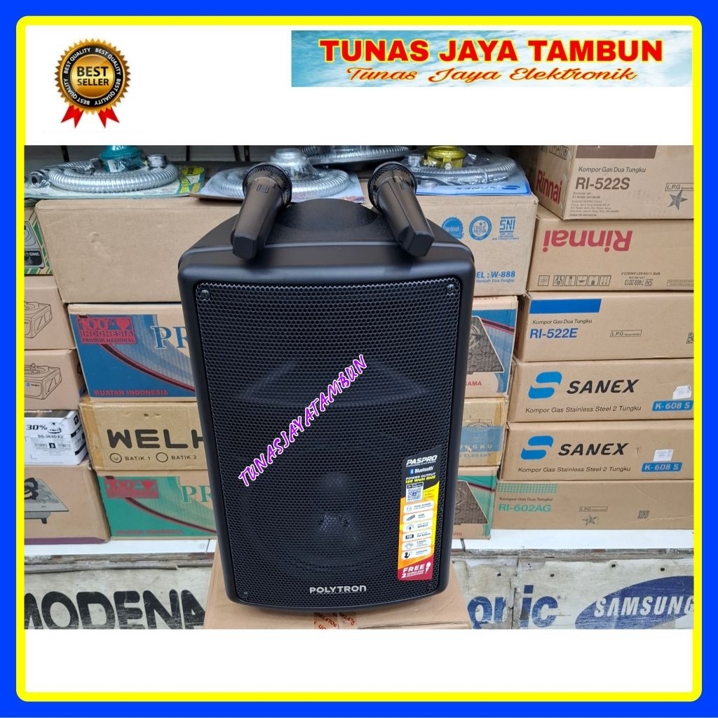 Polytron PAS PRO8F3 Speaker Aktif Portable 8 Inch Bluetooth 150W dengan 2 Mic Wireless