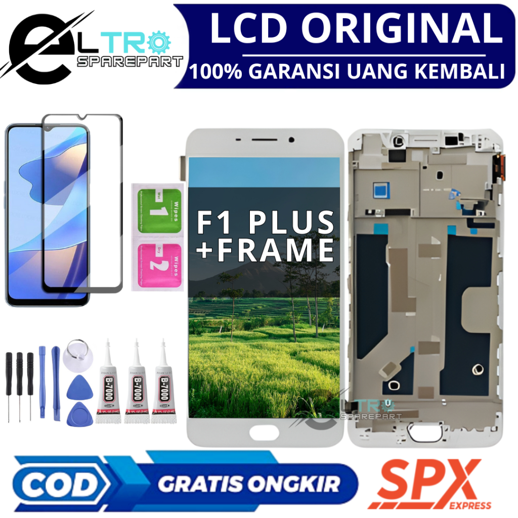 LCD OPPO F1 PLUS+ FRAME (R9/X9009) - ORIGINAL FULSET