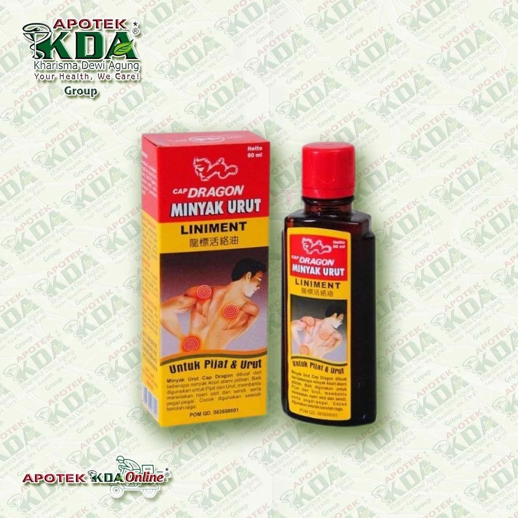 DRAGON MINYAK URUT LINIMENT | MINYAK URUT CAP DRAGON 60 ML