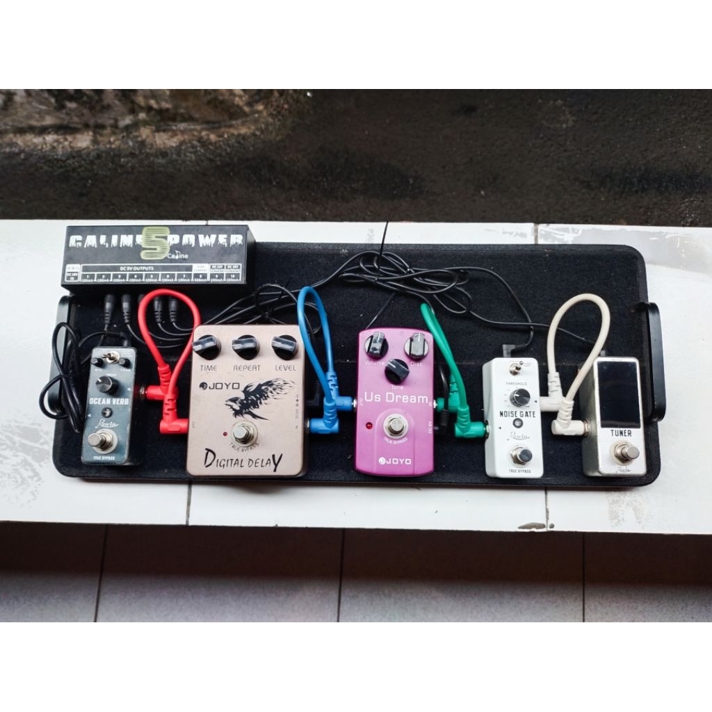 1 SET PEDAL BOARD EFEK GITAR STOMPBOX LENGKAP SIAP PAKAI Pedal Efek Gitar Tuner Noise Gate Distortio