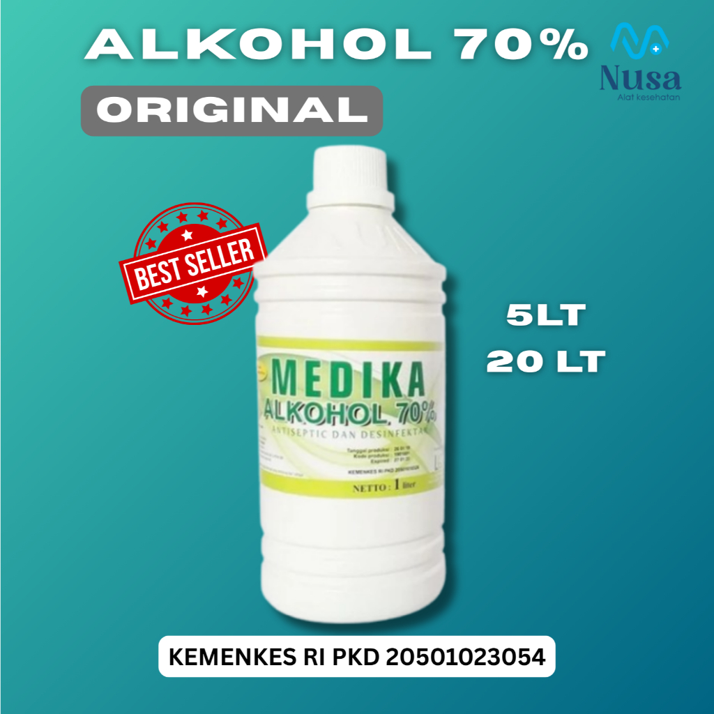 Original Medika Alkohol 70% 5 Liter & 20 Liter MEDIKA Alcohol 70% Alkohol Medis