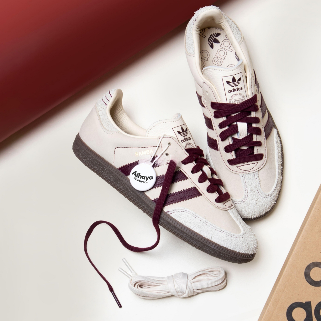 Adidas Samba OG Wonder White Maroon