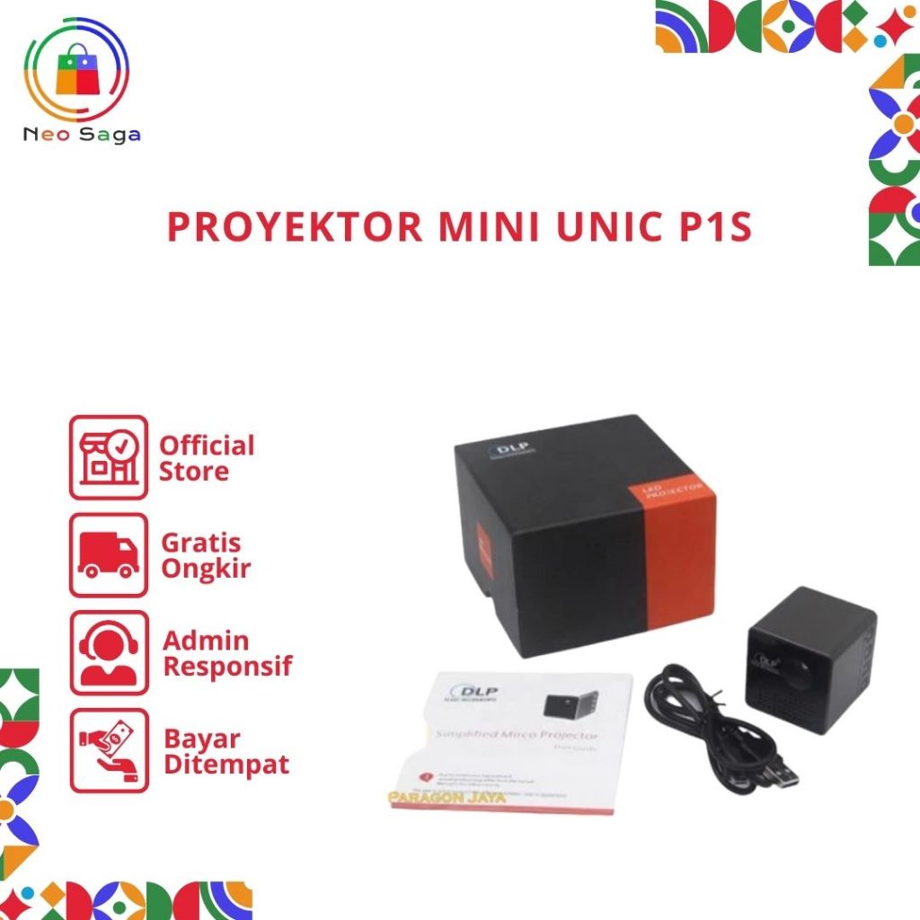 Mini Proyektor Unic P1S+ Proyektor DLP Mini Led Projector Full HD