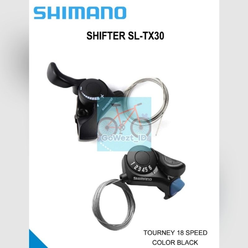 Shifter Operan Gigi Sepeda 3 x 6 7 Speed Shimano Sepasang Jempol Shifting SL-TX30 Lipat Gunung Minio
