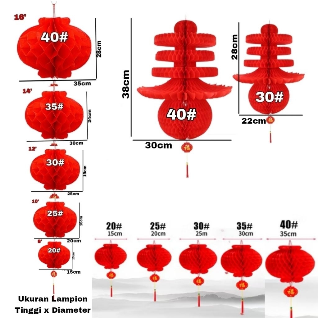 Lampion lipat plastik honeycomb Lampion tawon lampion imlek