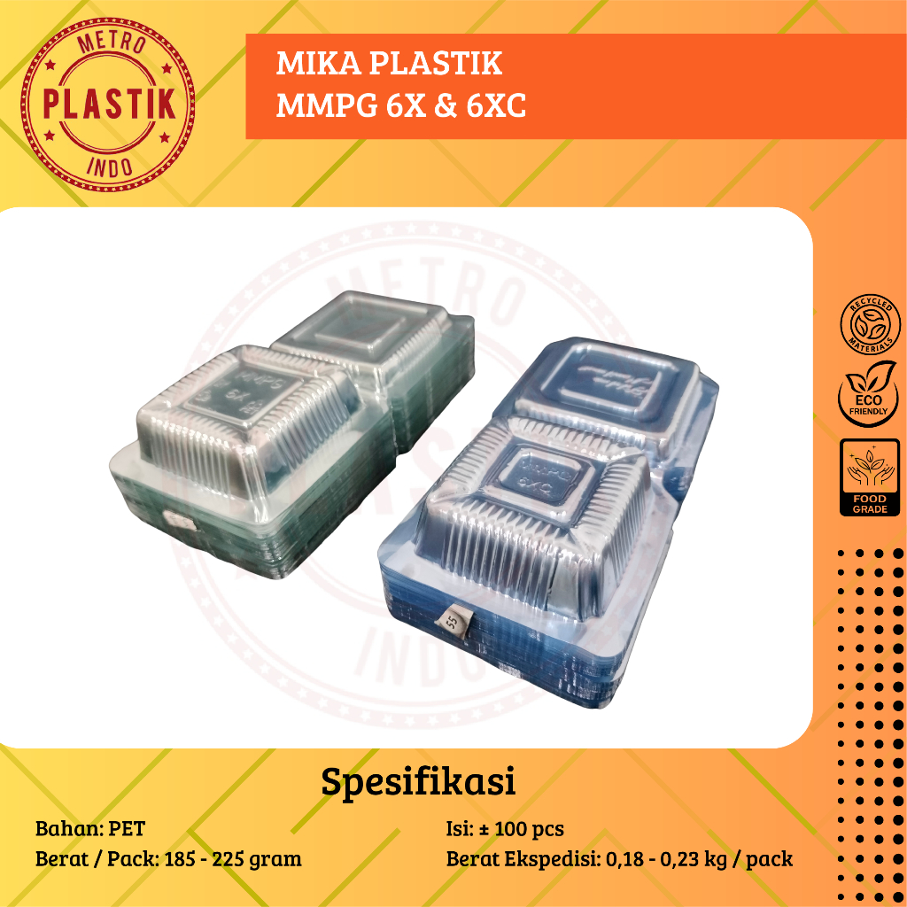 Mika Plastik MMPG 6x | 6xc | Mika Kue Makanan Uk 6X | 6XC @100pcs