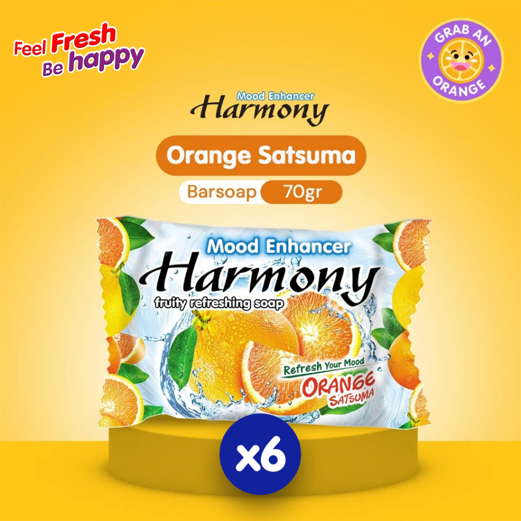 [BUNDLE] 6 HARMONY Sabun Buah Orange 70g gratis HARMONY Sabun Buah Orange 70g