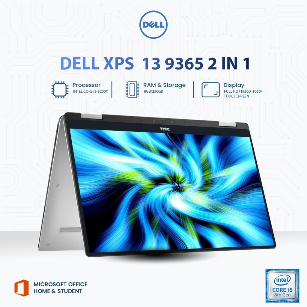 Laptop Dell XPS 13 9365 2 in 1 | Intel Core i5-8200Y | RAM 8GB | SSD 256GB | 13.3” Full HD Touchscre