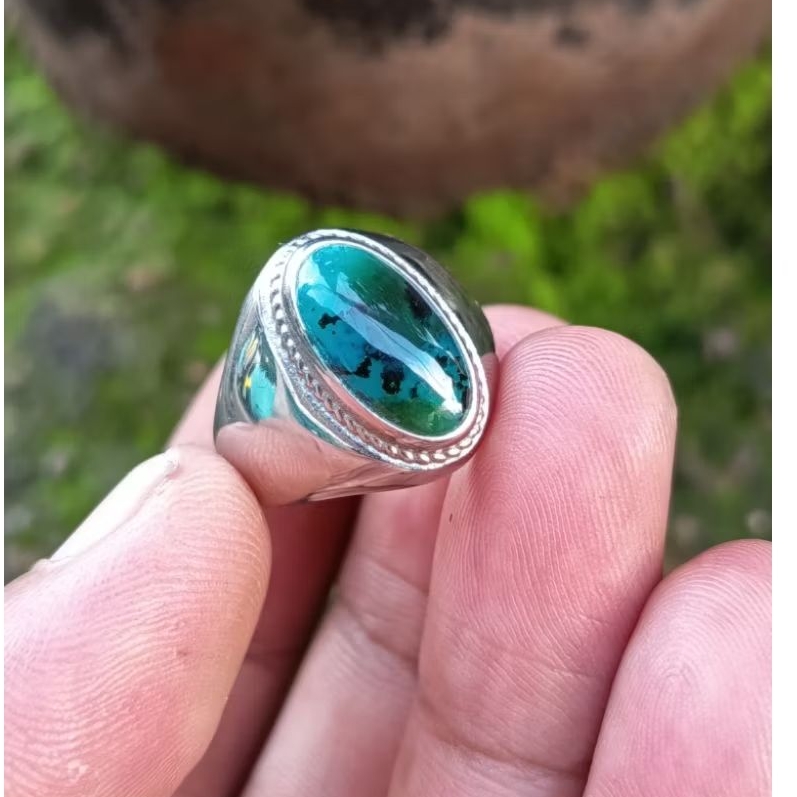 cincin Batu akik Bacan Doko majiko sisa coklat sz 7