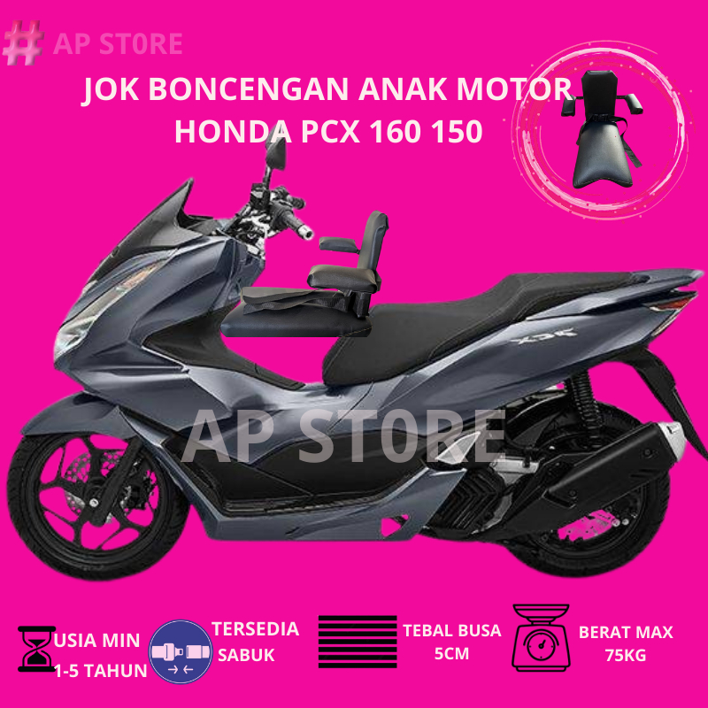 Jok Boncengan Anak Dengan Sandaran Motor PCX 150 PCX 160 Dudukan Anak Motor PCX 150 PCX 160 PREMIUM