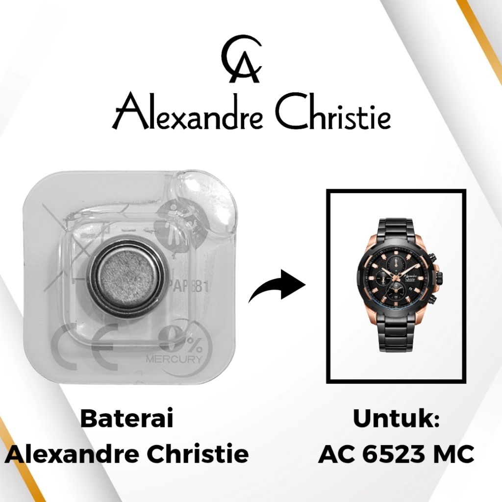 Baterai Jam Tangan Alexandre Christie AC 6523 MC Original