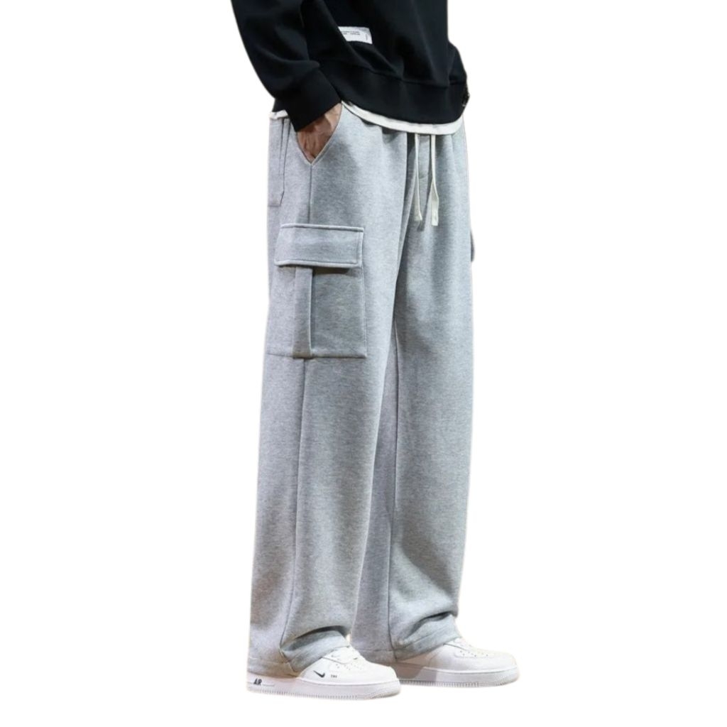 Training Cargo Sweatpants Celana Training Cargo Sweatpants Jogger Polos Pria Wanita Simple Lembut Ny