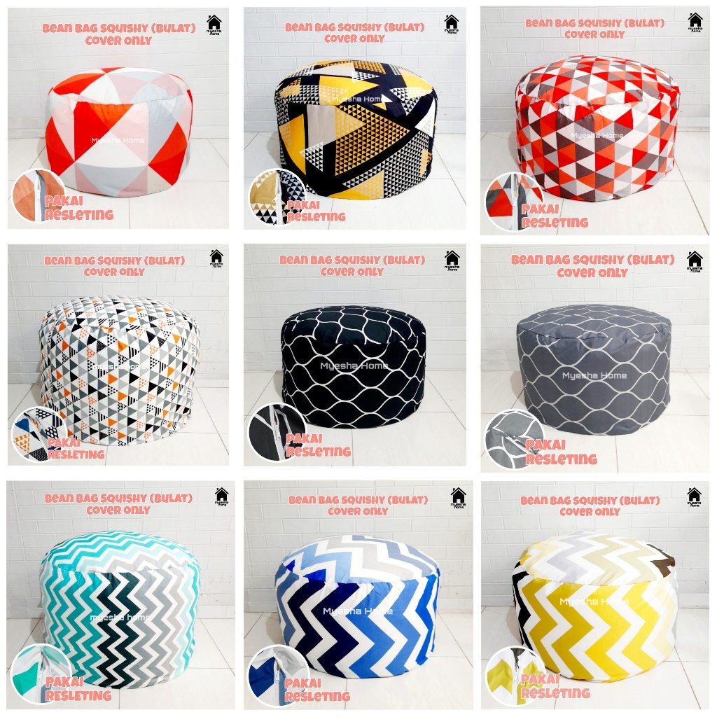 Cover Sofa Bean Bag Squishy Bulat Oval / Sarung Sofa Bean Bag Bulat Oval Squishy