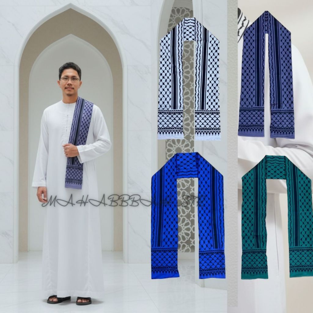 Selendang Syal Pria Keffiyeh Syal Sorban Bahan Besway