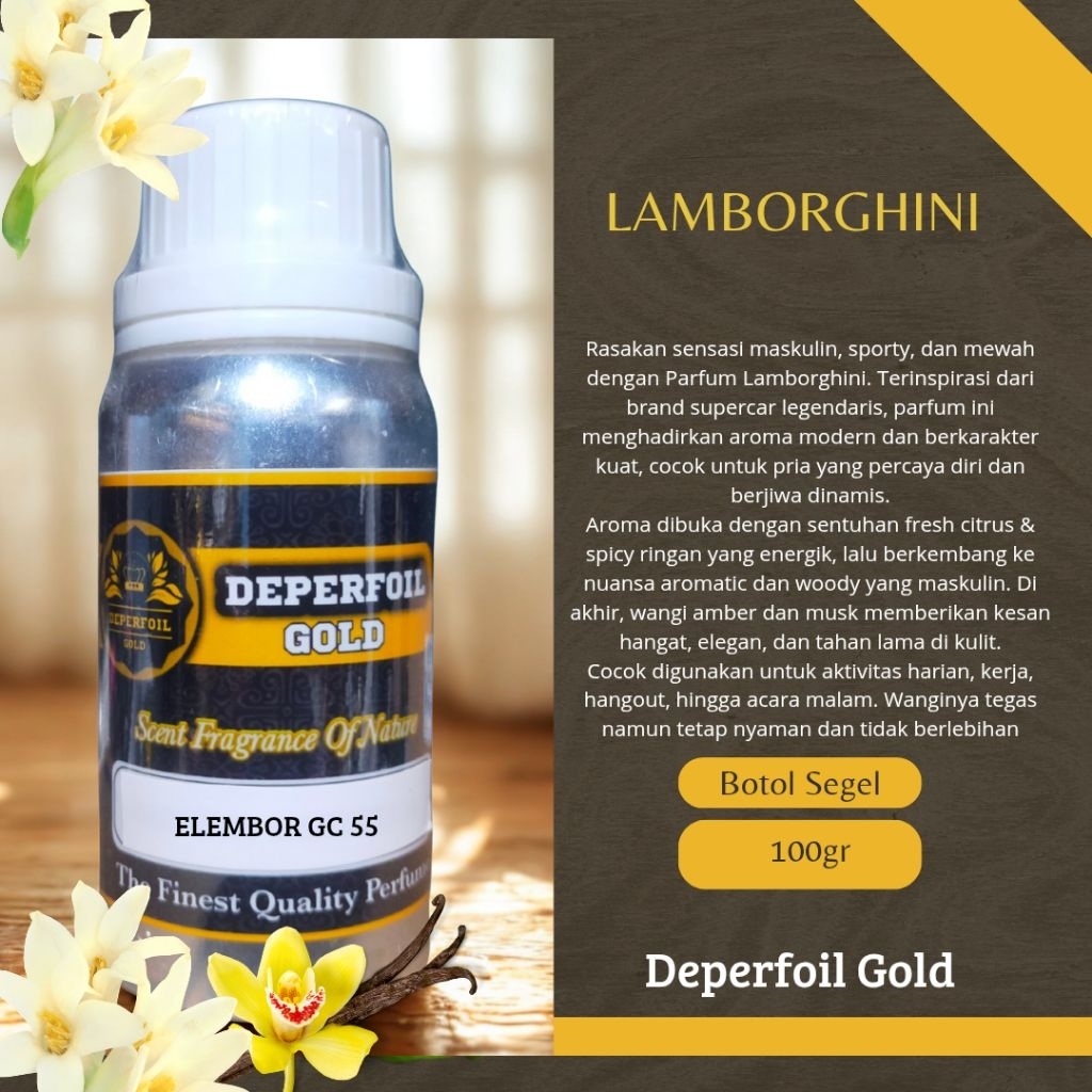 Deperfoil Gold Bibit Parfum Lamborghini | Wangi Pria Maskulin Sporty Mewah